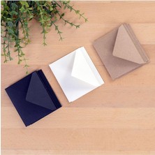 CetKing Minik Zarf Seti, 7x9 cm 15 Adet (Kraft-Krem-Siyah)