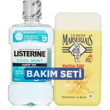 CetKing Petit Marseillais Duş Jeli Vanilya Sütü (250 Ml) + Listerine Cool Mint Hafif Tat (250 Ml)