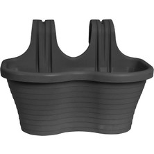 CetKing Tom4 Askılı Balkon Saksı No:4 37 Cm, 6,5 Litre Antrasit