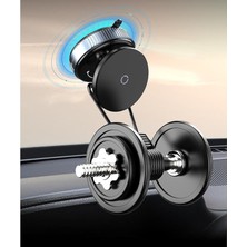 CetKing K009 Araç Içi Telefon Tutucu Mag-Safe Alüminyum Kasa Mekanik Vakum 7kg Yük Taşır
