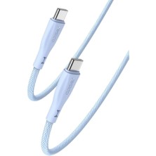 CetKing 1.2m 60W Type-C To Type-C Pd Hızlı Şarj Kablosu - Mavi