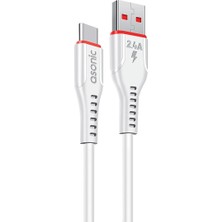 CetKing AS-X406 2A Type-C 1m Beyaz Data + 2.4A Hızlı Şarj Kablosu 1 Metre