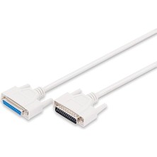 CetKing Paralel Bağlantı Kablosu - D-Sub 25 - D-Sub 25 - Soket - 3,0 M - Uzatma Kablosu - Bej