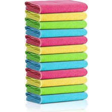 CetKing Cleanıng | Mikrofiber Temizlik Bezi | Klasik Serii | 250 Gsm | Banyo, Mutfak Bezi | Bulaşık Kurulama Bezi | 4 Renk X12 Adet