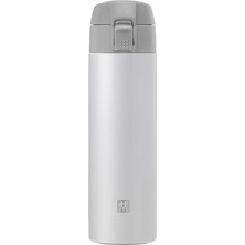 CetKing Thermo Matara, 7 Saat Sıcak 12 Saat Soğuk Tutar, Paslanmaz Çelik, Beyaz-Gri, 450 ml