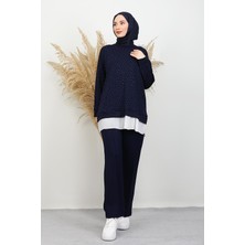 Pilise Detay Parıltı Takım Lacivert