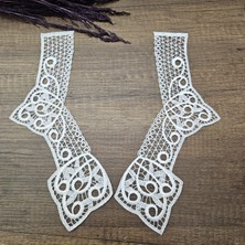 Kaf Kumaş Beyaz Güpür Dantel Yaka 1 Takım | Model 1
