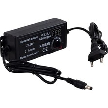 CetKing Lua 3 Volt - 24 Volt, 2 Amper, Ayarlanabilir Güç Adaptörü, 5.5x2.5mm Uçlu, Dijital Ekranlı Ayarlı Kademeli Adaptör,