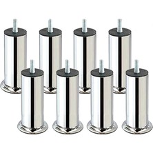 CetKing 8 Adet Mobilya Kanepe Baza Koltuk Destek Ayağı M8 Civata Krom Ayak 15 cm (8 Adet)