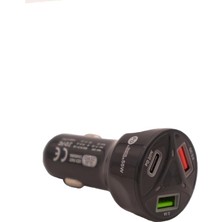 CetKing Çıkışlı, 2 Usb,1 Pd Hızlı Çakmaklık Şarj Seti, 55W, Type-C, Siyah