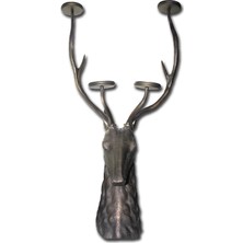 Livenda Metal Geyik Büstü Şamdan 112 cm LIV1763