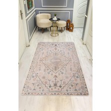 Dolce Mariee Parlak Kadife Kumaş Vıntage Dijital Baskı Dot Kaymaz Tabanlı Halı H0826