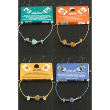 Miray Life Kalp Karışık Doğaltaş Bileklik