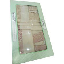Özdilek 6 Parça Bamboo Bornoz Seti Candidum Krem-Pembe/krem-Bej