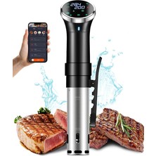 CetKing Vide Makinesi, 1100 Watt Hassas Sous Vide Pişirici, Daldırma Sirkülatörleri, App ile Sous Vide Hassas Makinesi (Wifi), Büyük Dokunmatik Ekran, Sous Vide Makinesi Doğru Sıcaklık ve Zaman Kontrolü