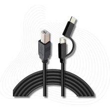 CetKing 3351 Type C +Micro USB Yazıcı Printer Piyano Midi Bağlantı Kablosu Hızlı USB C USB B Midi Cihazını Müzik Kaydı/oynatma Veri Iletimi Için Bilgisayara Bağlamayı SAĞLAR(LN-3351 Type C+Micro Usb)