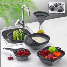 CetKing 5 Parça Katlanabilir Akordiyon Süzgeç Seti