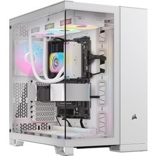 CetKing Icue Lınk 6500X Rgb Mid-Tower Atx Dual Chamber Pc Case - White (CC-9011270-WW)