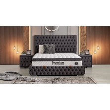 İmaj Premium Set Çift Kişilik Yatak Seti 140 x 190 Baslık + Sandıklı Baza + Ortopedik Yatak