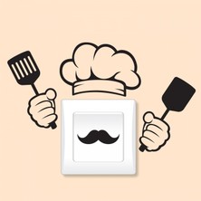 Artikel Aşçı Priz Sticker 21X29 Cm, Elektrik Düğmesi Sticker