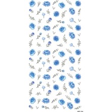 Artikel Mavi Çiçekler Tırnak Dövmesi, Tırnak Tattoo, Nail Art, Tırnak Sticker