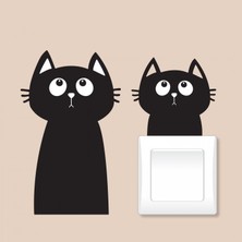 Artikel Kedicikler Priz Sticker 21X29 Cm, Elektrik Düğmesi Sticker