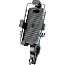 CetKing Polham Otomatik Kilit Sistemli Sarsılmaz Düşmez Gidon Uyumlu Bisiklet, Motosiklet Telefon Tutucu