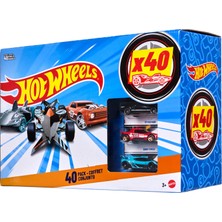 Hot Wheels 40'lı Paket, 1:64 Ölçekli Oyuncak Yarış Arabaları, Kurtarma Araçları Veya Kamyonlardan Oluşan 40'lı Set JDW08
