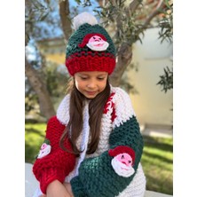 Çocuk Yılbaşı Hırka ve Bere Takım Christmas Bebek Ceket Kostüm Şapka