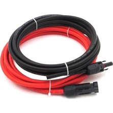 CetKing Soketli (25M+25M) 50 Metre 6mm Güneş Paneli Hazır Solar Kablo Siyah Kırmızı