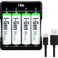 CetKing G427 4'lü Pil Şarj Aleti + 4 Adet Aa 2700 Mah Kalem Pilli Set 1.2V Ni-Mh