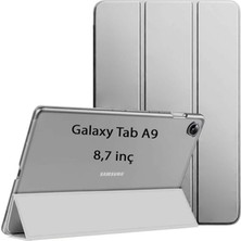 CetKing Galaxy Tab A9 8.7inç X110 X113 X115 X117 ile Uyumlu Kılıf Pu Deri Smart Standlı Case Gri