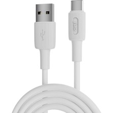CetKing 12W Usb-A To Type-C Silikon Hızlı Şarj ve Data Kablosu Beyaz 1 Metre