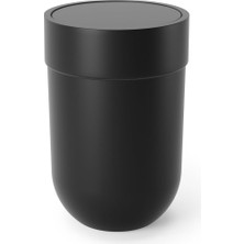 CetKing Touch Çöp Kutusu, Küçük 6 Litre Kapaklı, Salınımlı Kapaklı Atık Sepeti, Banyo/wc Için, Yumuşak Dokunuş, Siyah