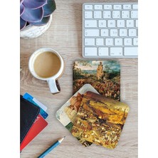 CetKing Dünya Tarihi 103 Ünlü Temalı Ahşap Bardak Altlığı Ahşap Baskılı Altlık 6'lı Set (9 X9CM) KARBONNM17