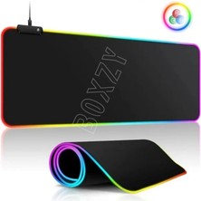 CetKing Lycaon Laxer x Gaming Mouse Pad LED Işıklı Dark Black Desensiz Rgb Işıklı 70X30 Rengarenk A+Kalite