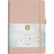 CetKing Sert Kapak Planlayıcı Çizgili Defter, 14X20 Cm-Pembe