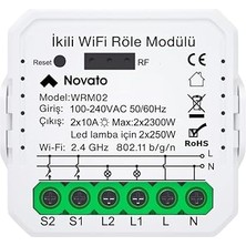 CetKing Tuya Uyumlu Akıllı Anahtar Modülü, Çift Çıkışlı, Anahtar Girişli, 2X10A - 220V Röle, Google Asistan ve Alexa Destekli