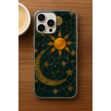 Ceptecep Oppo A15 Premium Silikon  Tasarım Telefon Kılıfı Şeffaf Ay ve Hilal Mitoloji
