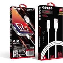 CetKing T67 Usb-A To Type-C 67W Turbo Şarj ve Data Kablosu – Hızlı Şarj, Veri Aktarımı, Dayanıklı Silikon Örgülü Tasarım, 1 Metre