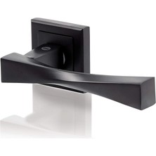 CetKing Verona Serisi 35-ZR-8X8-A001-KT-56-11, Rozetli Oda Tipi Kolu, Siyah Mat Kaplama, Parçalar Dahildir