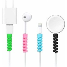 CetKing Universal 4'lü Spiral Renkli Kablo Koruyucu