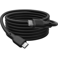 CetKing Usb-C Kablosu – USB 4.0 Gen 2 – 2 M – Bükülmeye Karşı Korumalı Esnek Silikon Kaplama – Video 8k 60 Hz / 4K 120 Hz – 20 Gbit/s'ye Kadar – Siyah