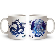 Define Moyas Genshin Impact Neuvillette Porselen Kupa Bardak – Anime Çift Taraflı Baskı – Parlak Yüzey