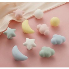 My Balli Store Yeşil Ay Şeklinde Seramik Dolap Kulbu, Tek Delikli, 6.0cm x 3.0cm x 3.1cm 1 Adet