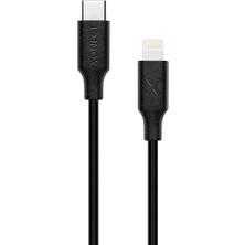 CetKing Type-C To Lightning ile Uyumlu iPhone ile Uyumlu Hızlı Şarj ve Data Kablosu 40 cm (Siyah)