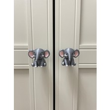 Dotta Design Modern Çocuk Odası Kulpları Plastik Renkli Fil Kulp 5x4x4 cm