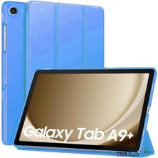 CetKing Galaxy Tab A9 Plus X210 X213 X215 X217 ile Uyumlu Kılıf New Pu Deri Smart Standlı Case Uyku Modlu Mavi