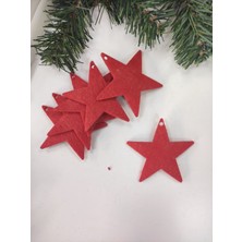 Empressco 10 Adet Kırmızı Yıldız Keçe Süsler, Yılbaşı ve Yeni Yıl Ağacı Dekorasyonu