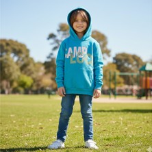 Çikoby Fancy Kids Antalya Erkek Çocuk Baskılı Kanguru Cepli Kapüşonlu Petrol Yeşili Sweatshirt – Pamuklu Rahat Regular Kalıp